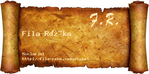 Fila Réka névjegykártya